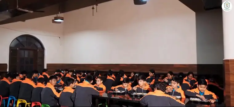 Students in the dining hall, Delhi Public School Chhindwara