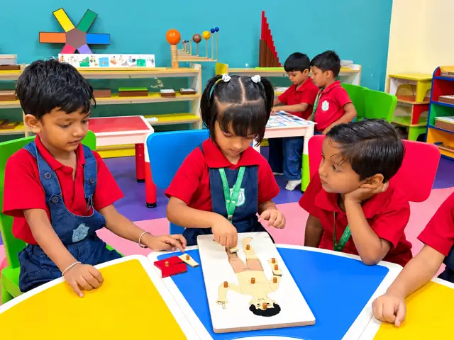 Foundation Stage students in a hands-on class activity at Delhi Public School Chhindwara