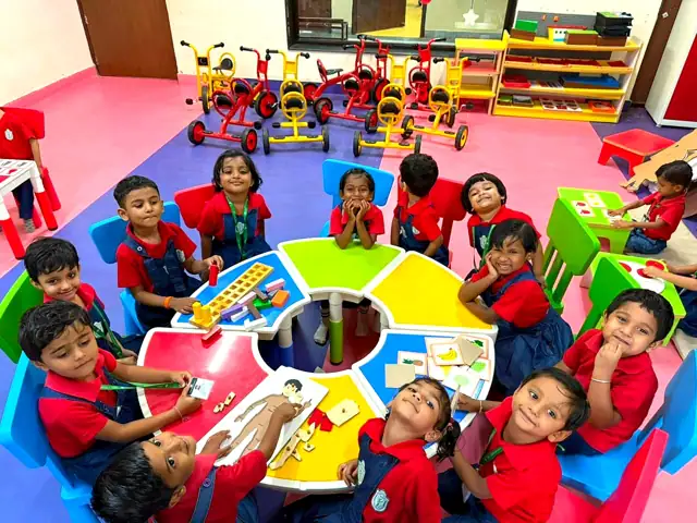 Foundation Stage students in their classroom at Delhi Public School Chhindwara