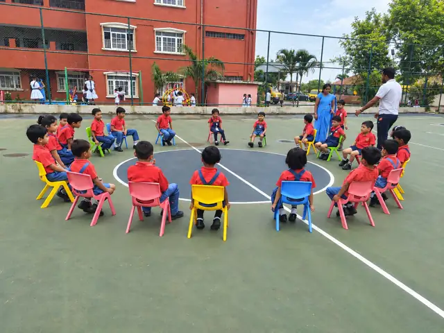 Foundation Stage students playing a circle game at Delhi Public School Chhindwara