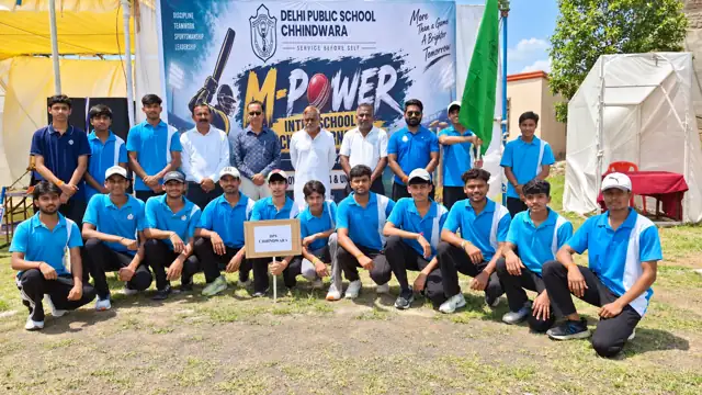 The school cricket team at the MPower Inter-DPS tournament, Delhi Public School Chhindwara