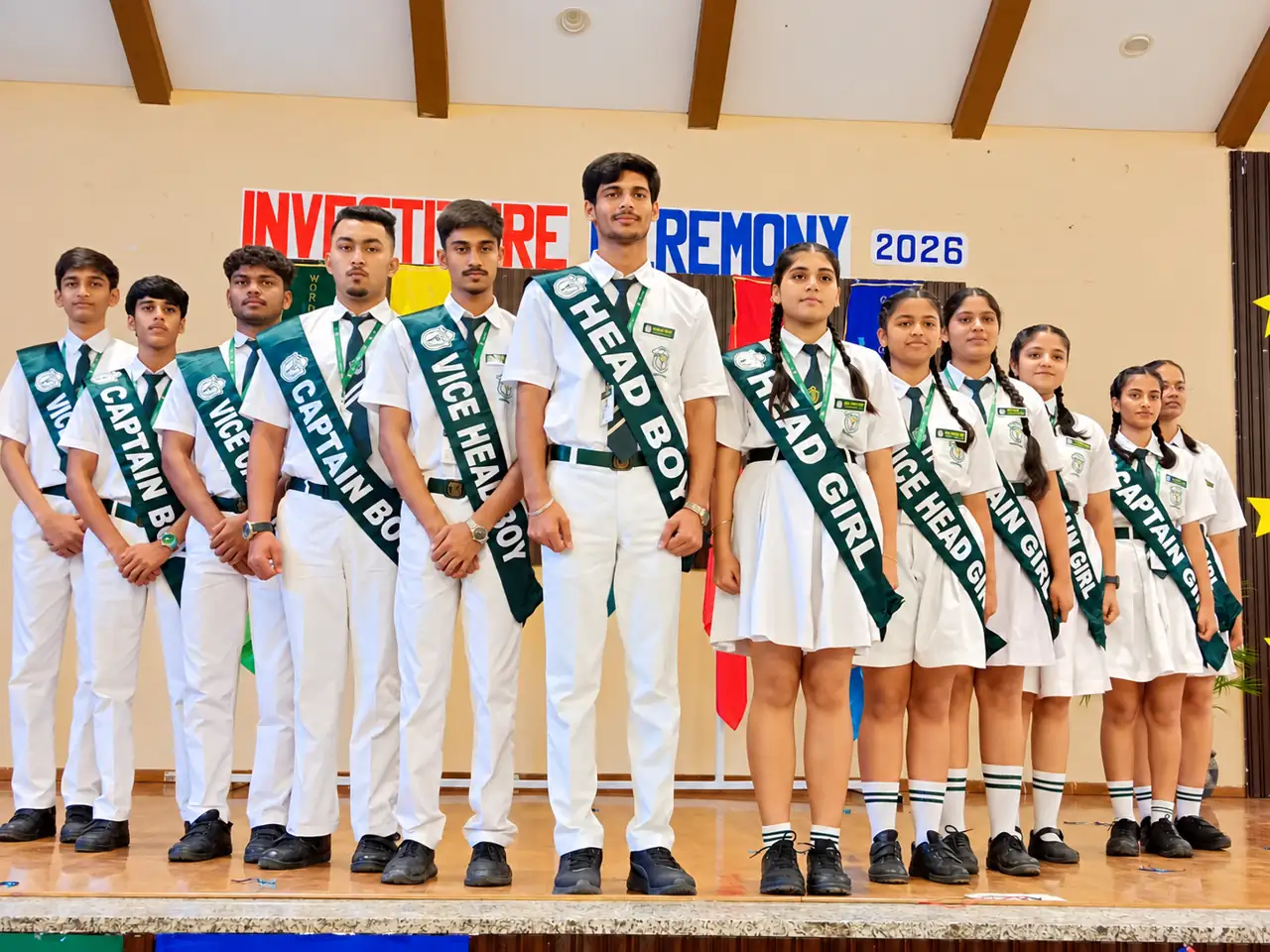 The Students' Council 2026-27 at the Investiture Ceremony, Delhi Public School Chhindwara